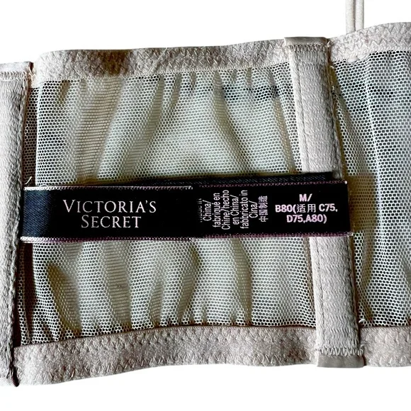 2019 Victoria’s Secret Luxe Lingerie Starburst Longline Triangle Bra Size Medium - Picture 6 of 7